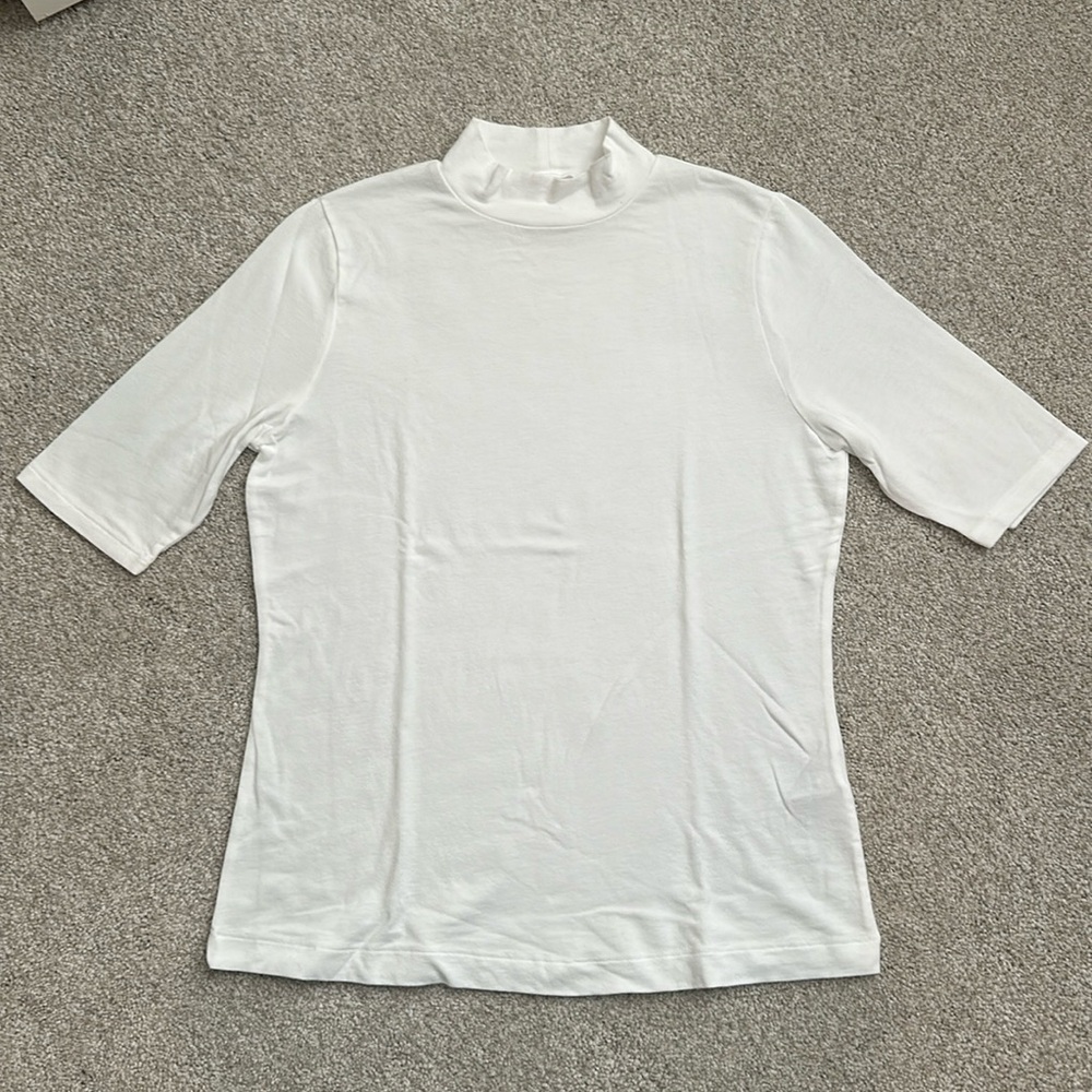 White mock neck tissue tee (banana republic)